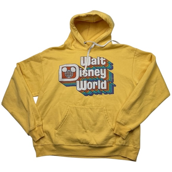 Disney Tops - Disney Parks Retro Hoodie Rainbow Walt Disney World Yellow